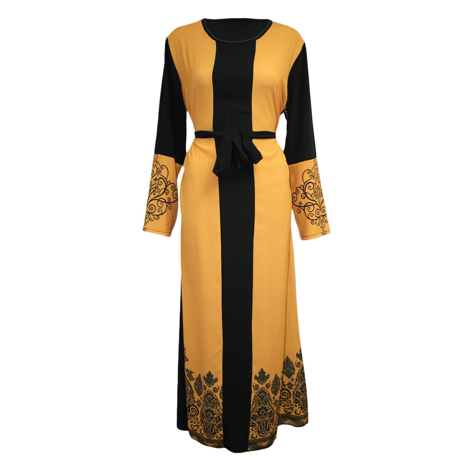 Abaya Longue Élégante Femme avec Ceinture – Manches Longues
