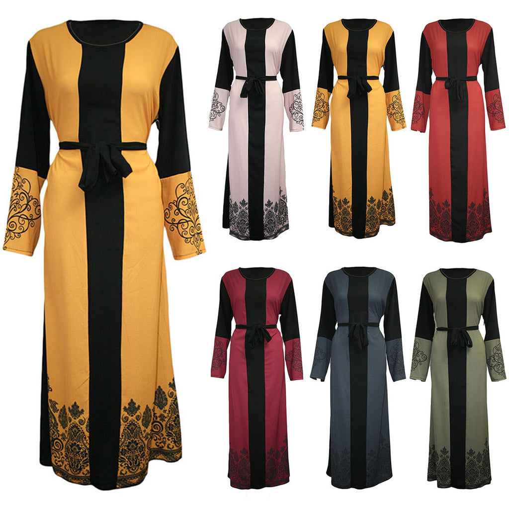 Abaya Longue Élégante Femme avec Ceinture – Manches Longues
