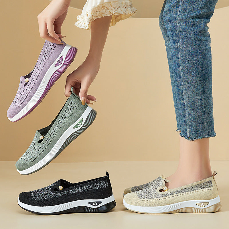 Chaussures femme légères et respirantes – Baskets confortables à enfiler pour le quotidien