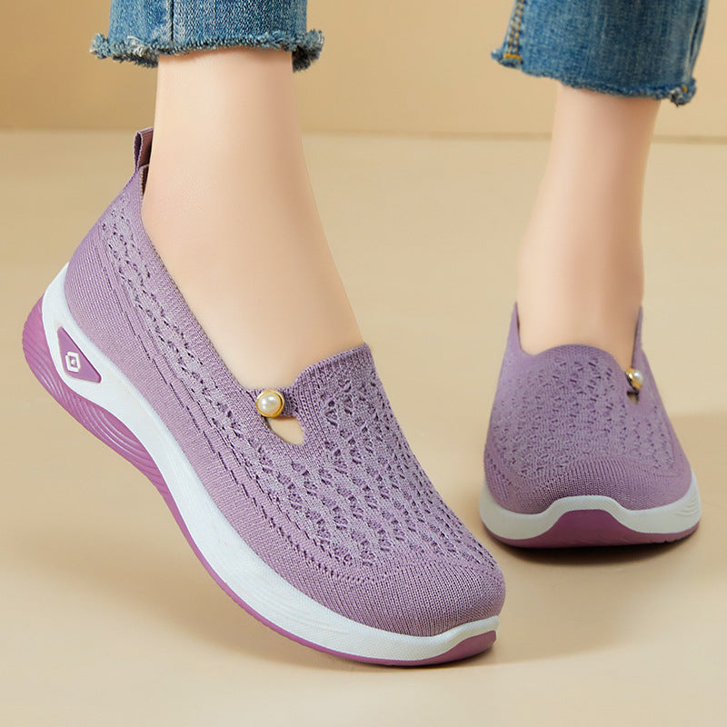 Chaussures femme légères et respirantes – Baskets confortables à enfiler pour le quotidien