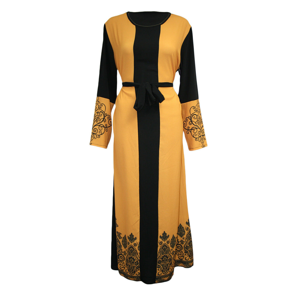 Abaya Longue Élégante Femme avec Ceinture – Manches Longues