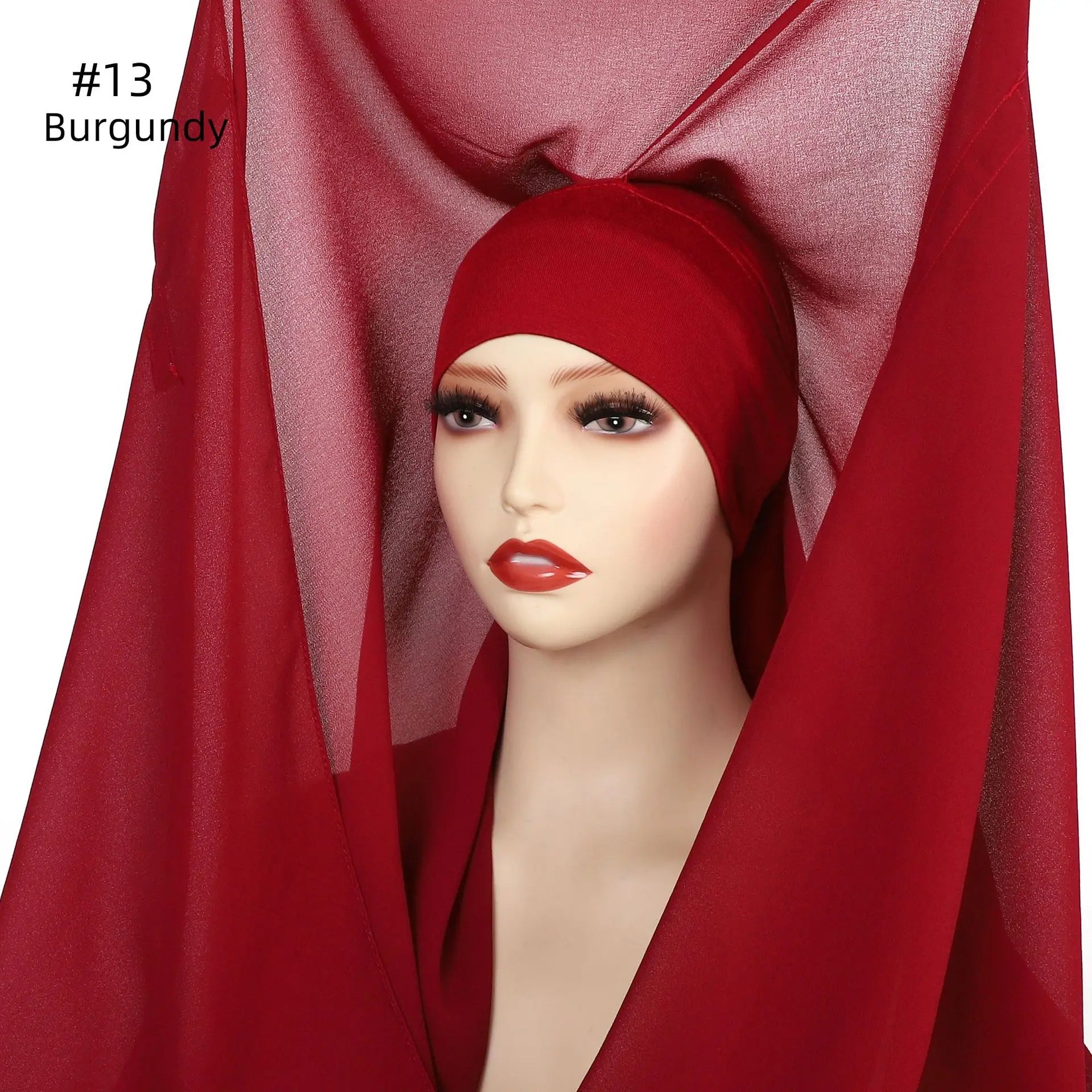 Hijab Premium Instantané avec Aimants Intégrés | Mousseline avec Bonnet | Prêt à Porter