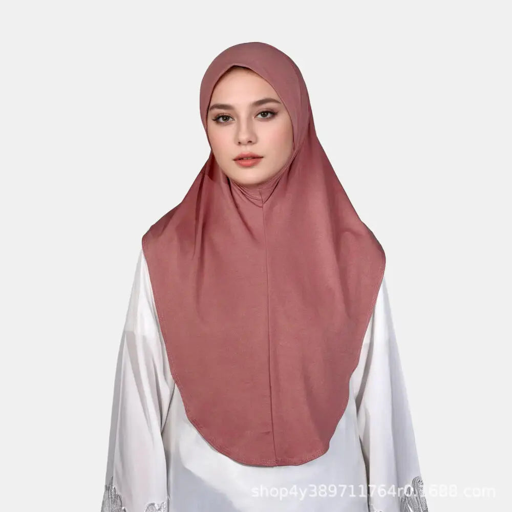 Hijab Long en Mousseline avec Bonnet Intégré – Léger, Confortable et Élégant