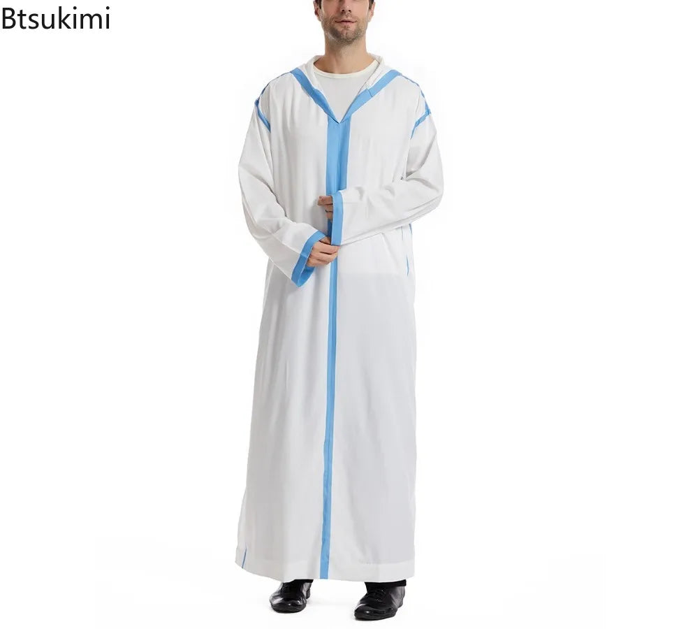 Khamis Homme à Capuche – Qamis Marocain Style Dubai Premium