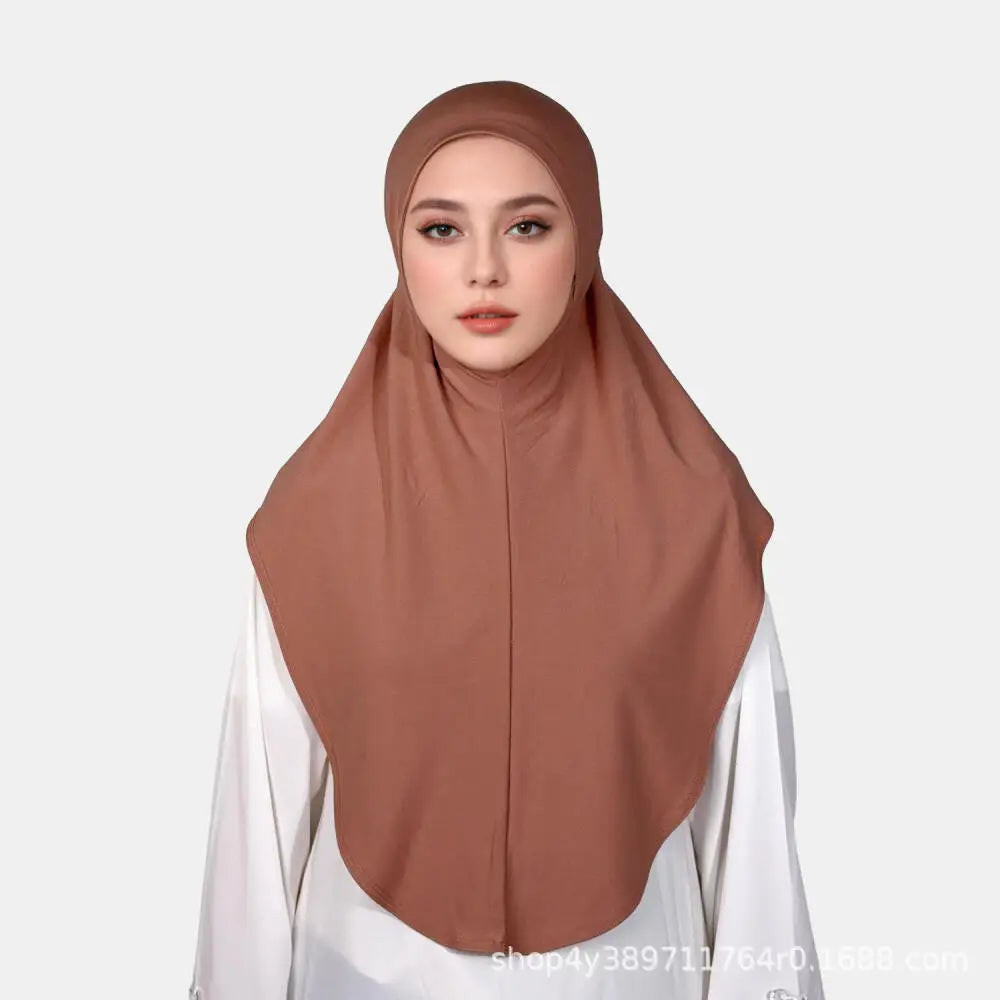 Hijab Long en Mousseline avec Bonnet Intégré – Léger, Confortable et Élégant
