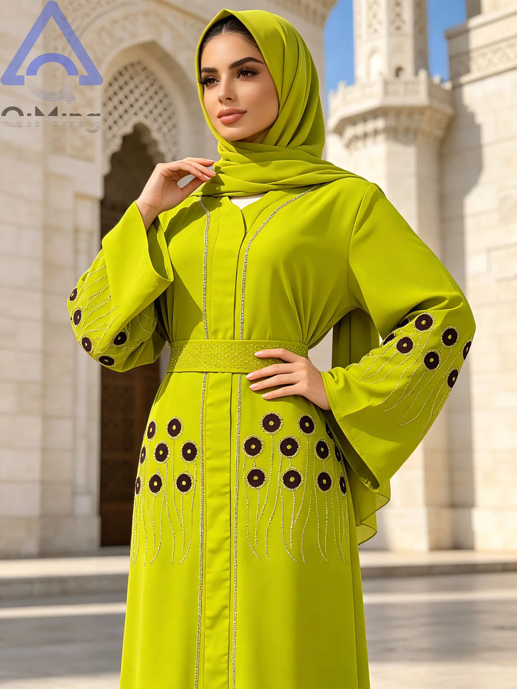 Caftan Abaya Style Marocain avec Broderies