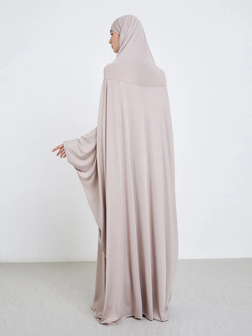 Abaya de Prière avec Hijab Intégré – Longue, Ample et Élégante