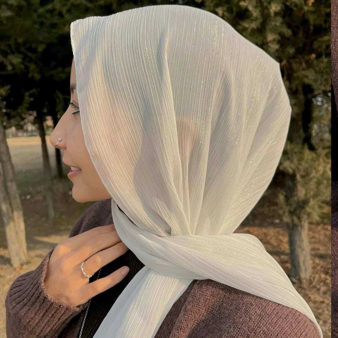 Hijab Premium en Mousseline Brillante – Léger, Respirant et Élégant pour Femme Musulmane