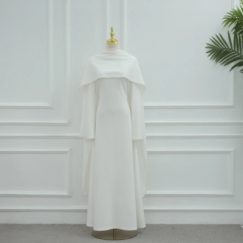 Ensemble Abaya 2 Pièces de Luxe avec Cape Perlée – Élégance Dubai