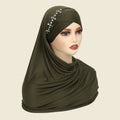 Hijab Instantané avec Bonnet Intégré et Strass – Prêt à Porter