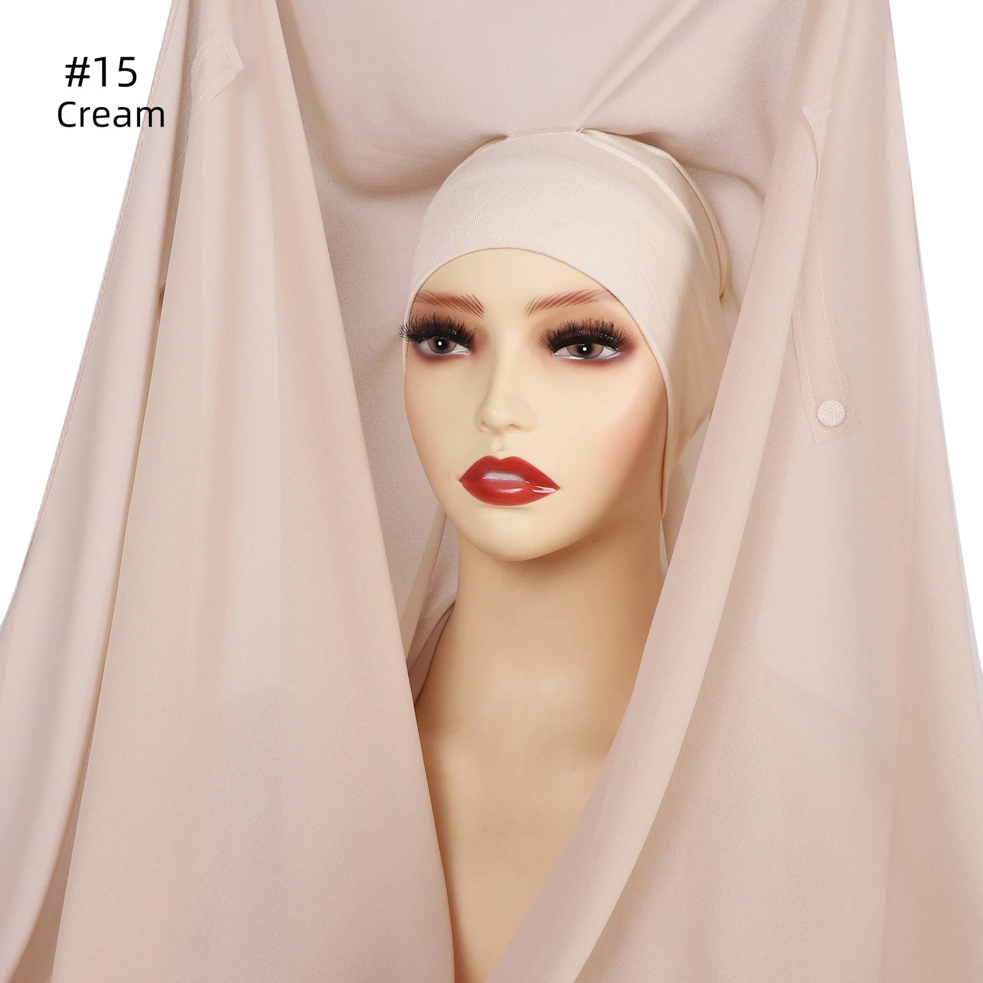 Hijab Premium Instantané avec Aimants Intégrés | Mousseline avec Bonnet | Prêt à Porter