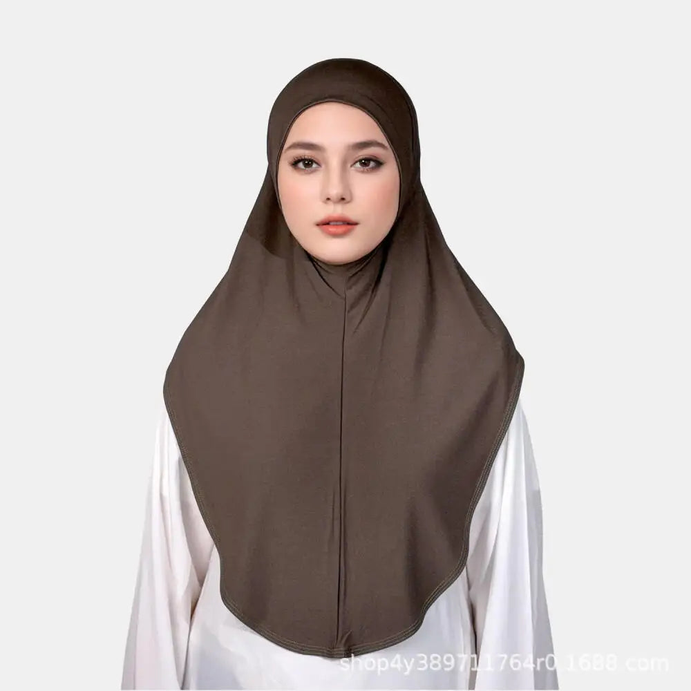 Hijab Long en Mousseline avec Bonnet Intégré – Léger, Confortable et Élégant