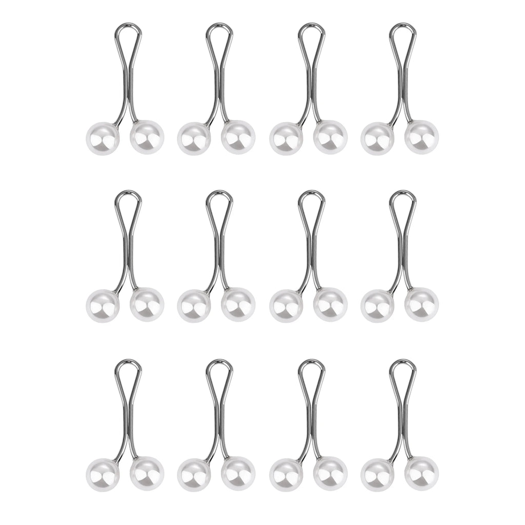 Lot de 12 Épingles à Hijab avec Perles – Broches Élégantes pour Foulard, Châle et Voile Musulman