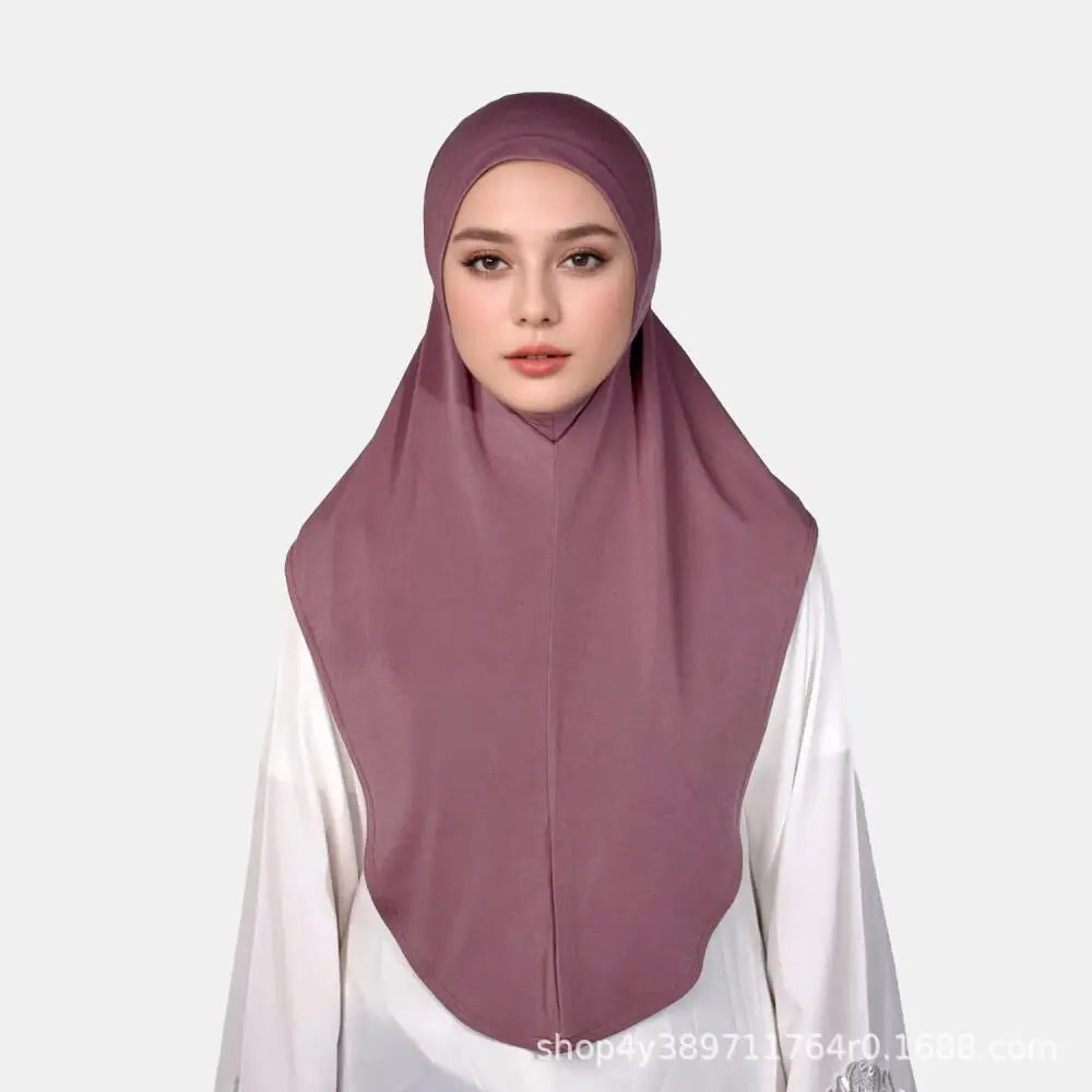 Hijab Long en Mousseline avec Bonnet Intégré – Léger, Confortable et Élégant
