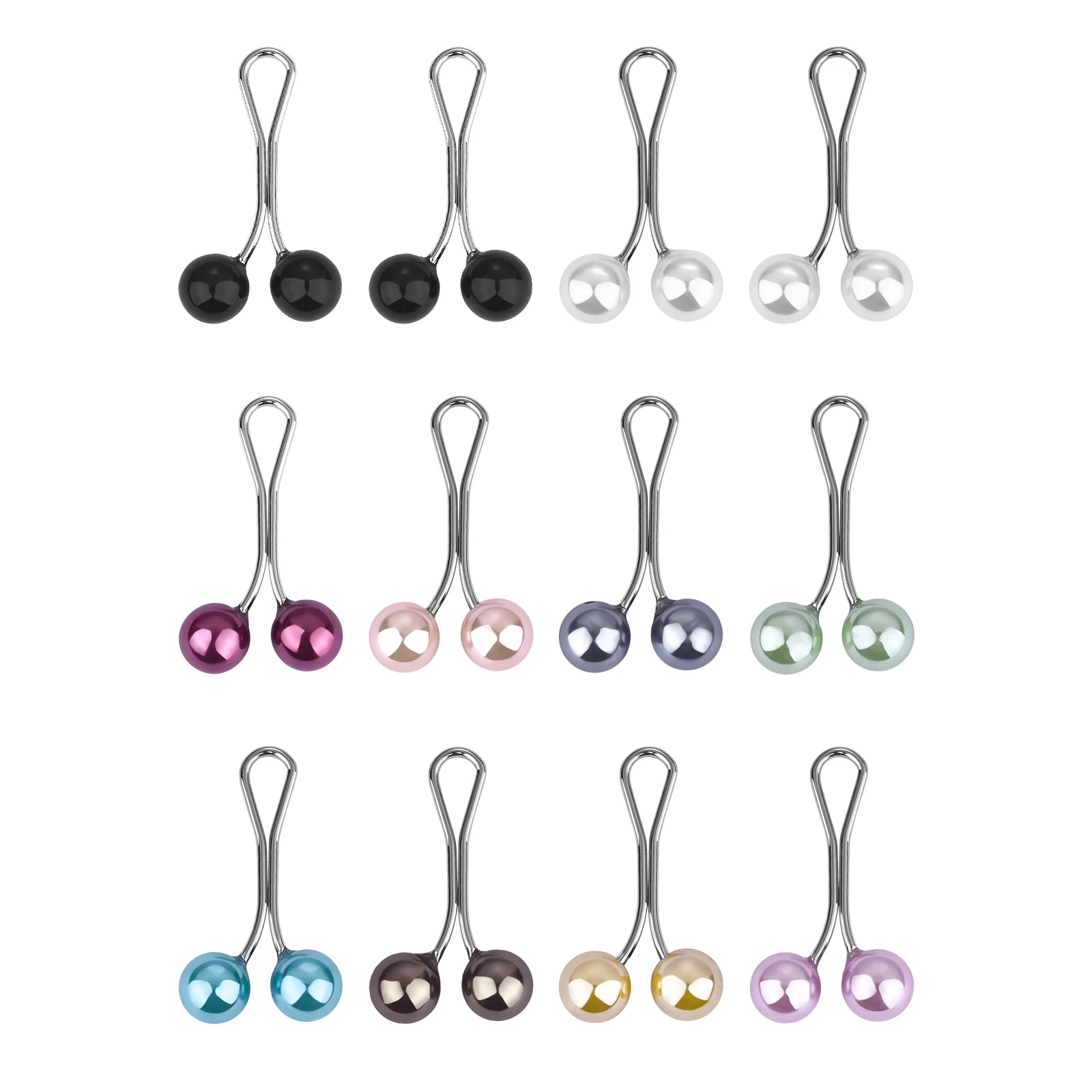 Lot de 12 Épingles à Hijab avec Perles – Broches Élégantes pour Foulard, Châle et Voile Musulman