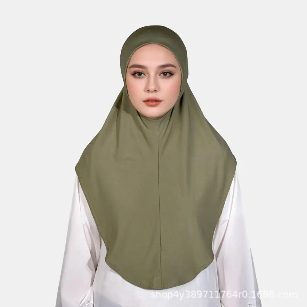 Hijab Long en Mousseline avec Bonnet Intégré – Léger, Confortable et Élégant
