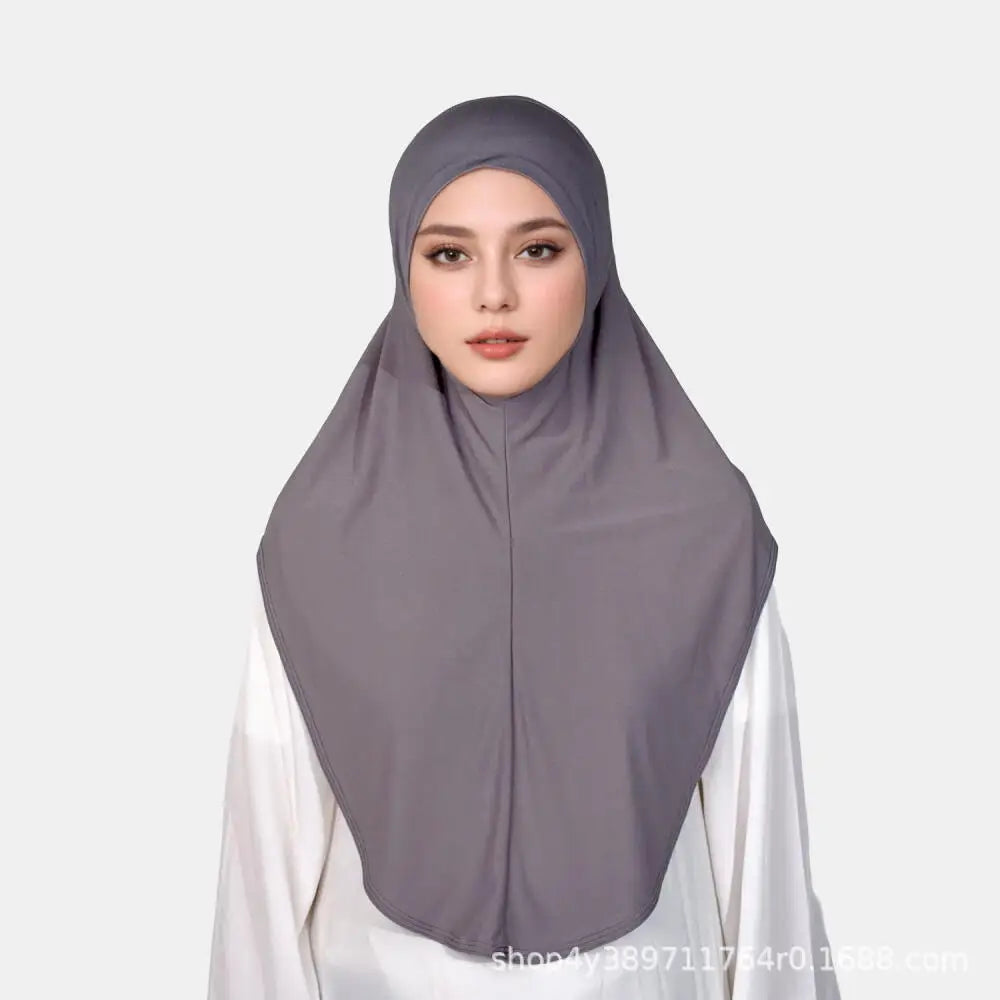 Hijab Long en Mousseline avec Bonnet Intégré – Léger, Confortable et Élégant