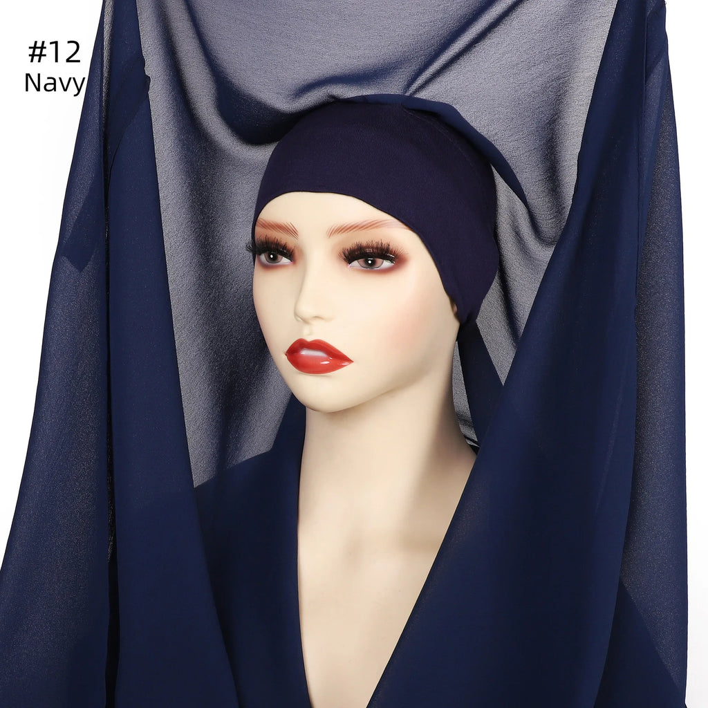 Hijab Premium Instantané avec Aimants Intégrés | Mousseline avec Bonnet | Prêt à Porter