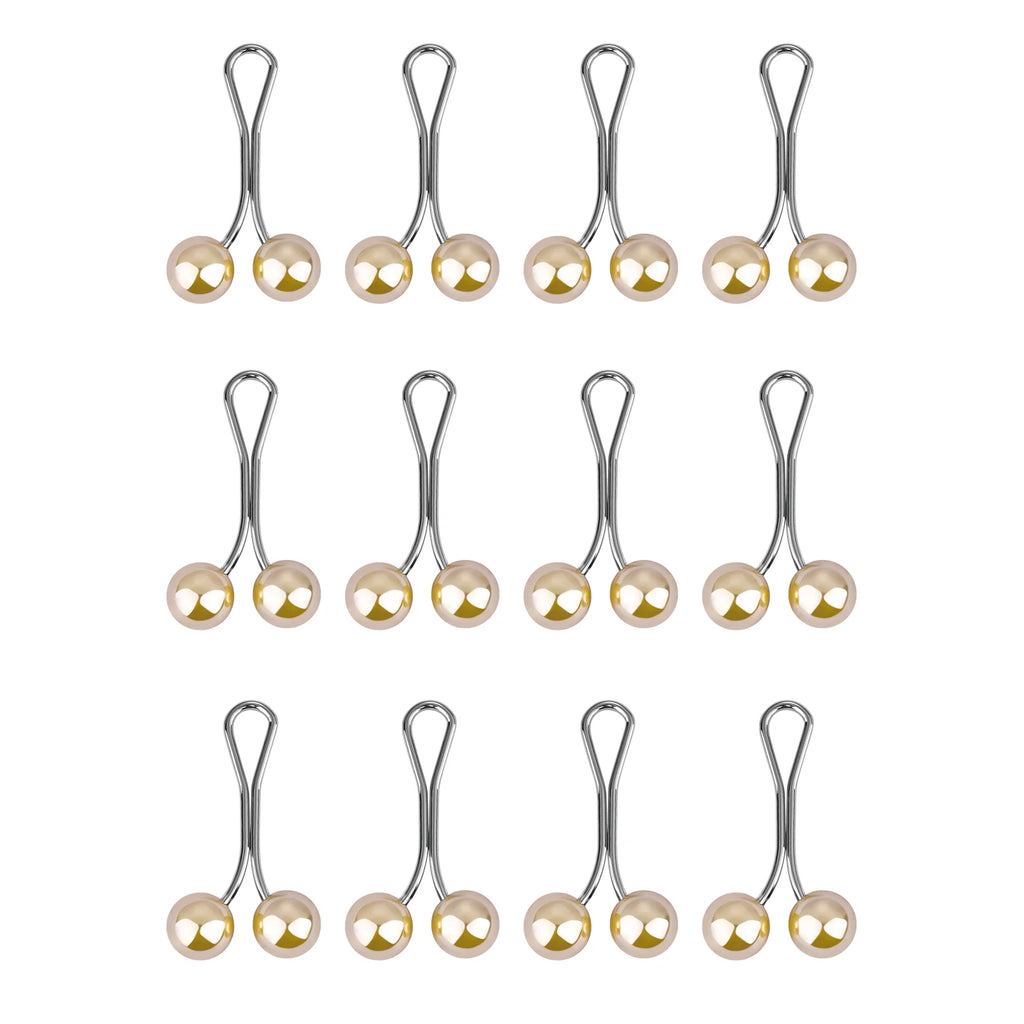 Lot de 12 Épingles à Hijab avec Perles – Broches Élégantes pour Foulard, Châle et Voile Musulman