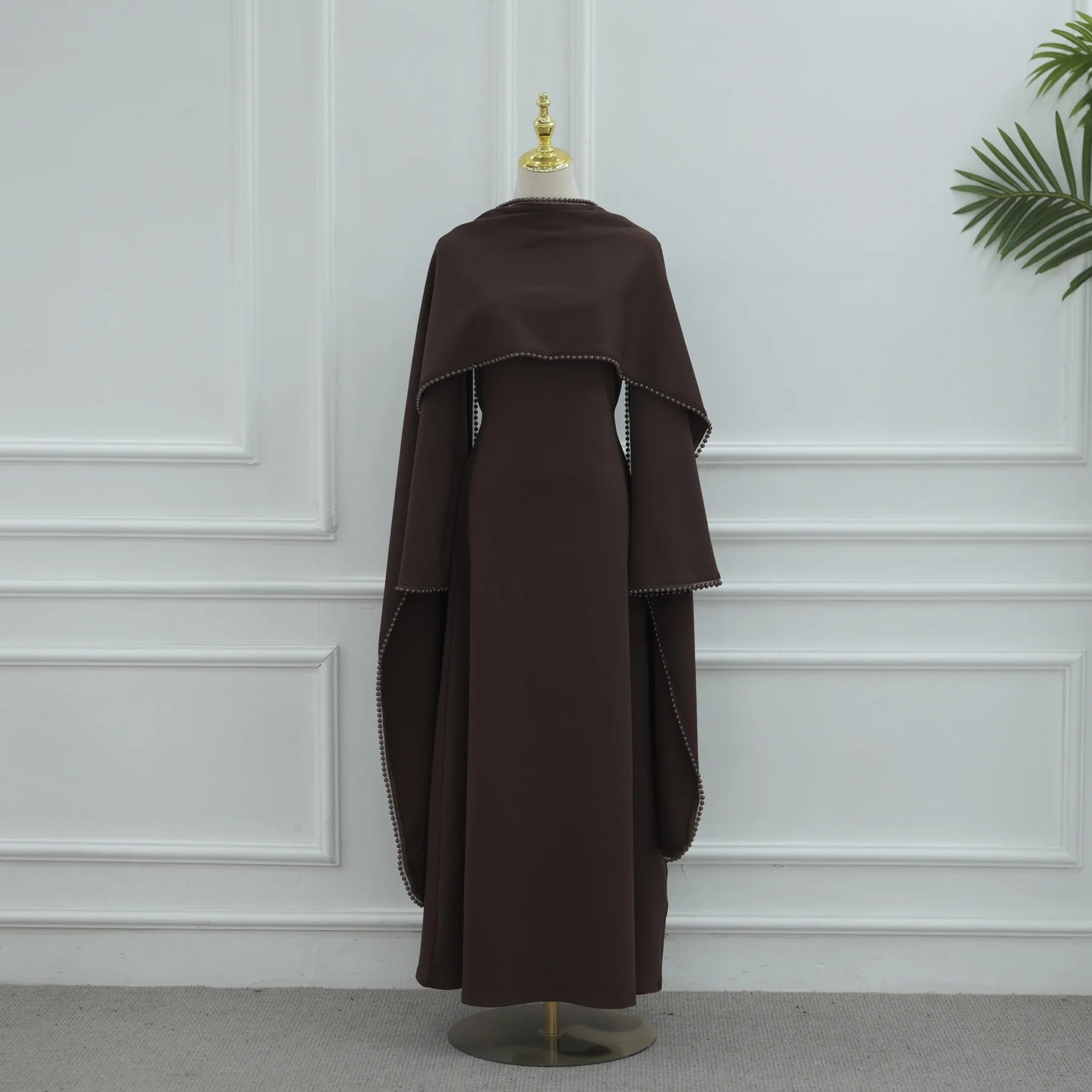 Ensemble Abaya 2 Pièces de Luxe avec Cape Perlée – Élégance Dubai
