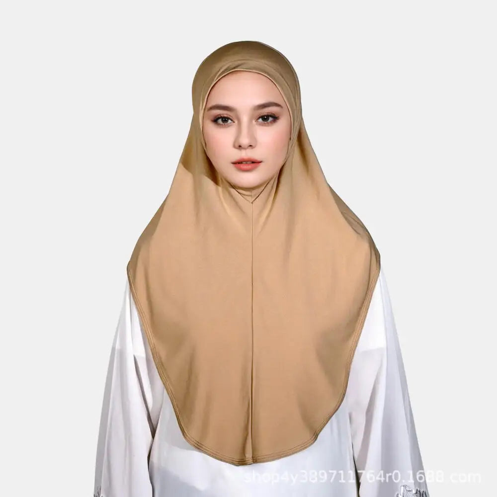Hijab Long en Mousseline avec Bonnet Intégré – Léger, Confortable et Élégant