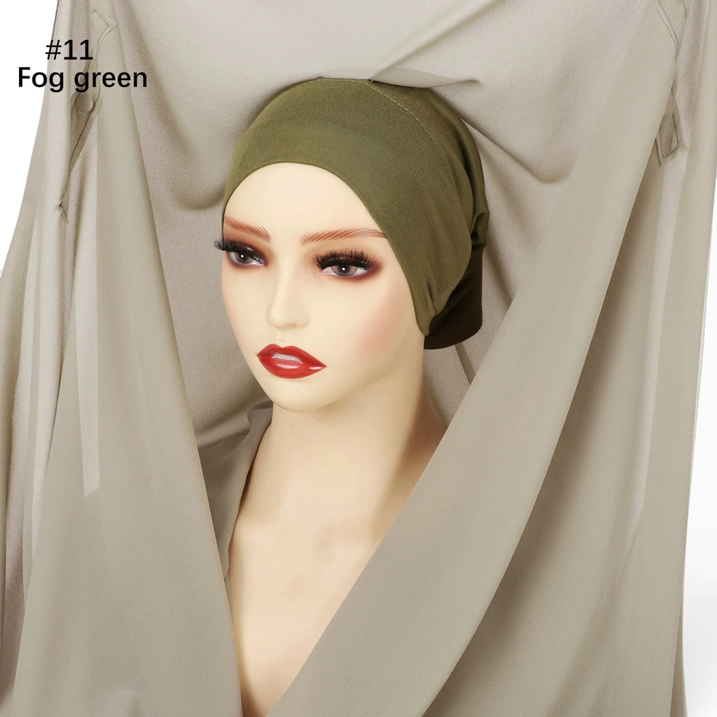 Hijab Premium Instantané avec Aimants Intégrés | Mousseline avec Bonnet | Prêt à Porter