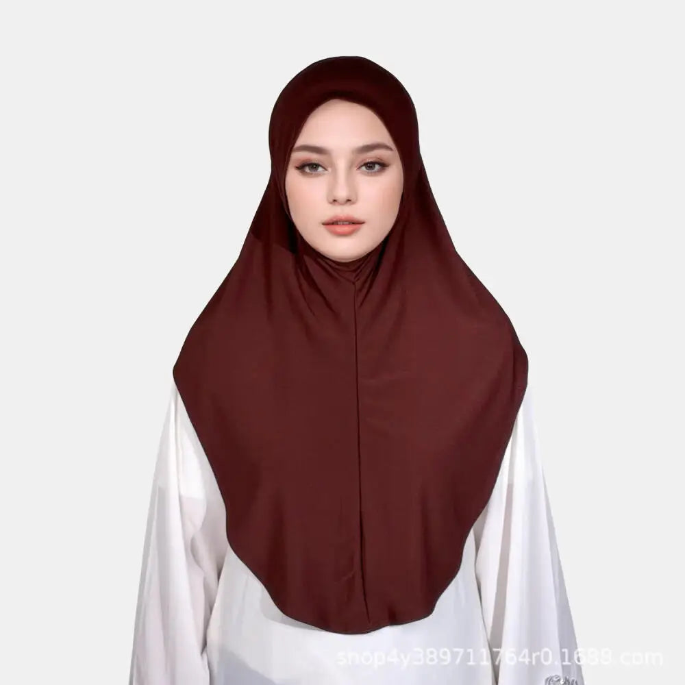 Hijab Long en Mousseline avec Bonnet Intégré – Léger, Confortable et Élégant