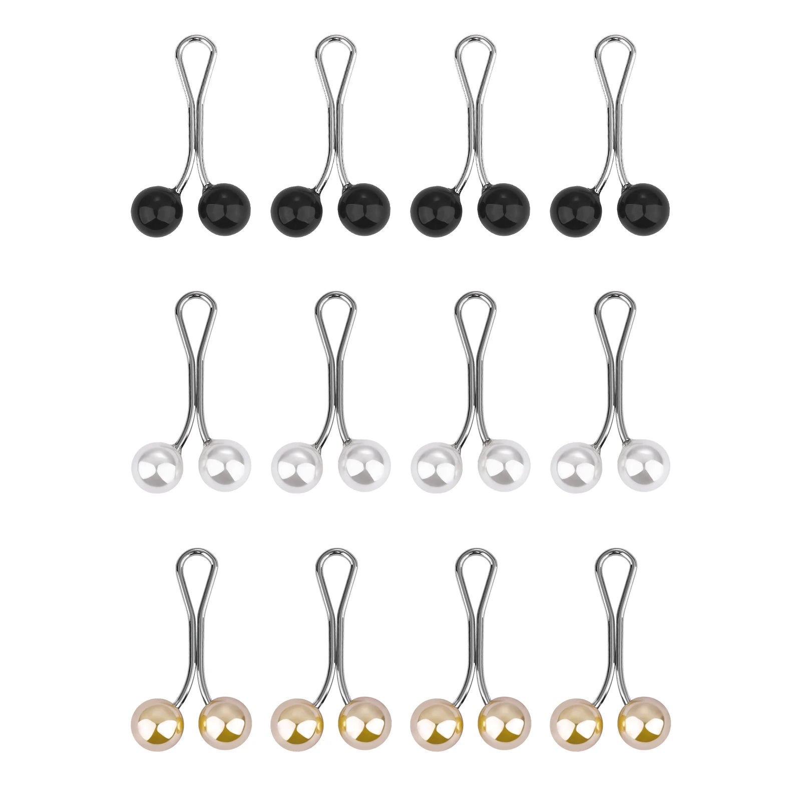 Lot de 12 Épingles à Hijab avec Perles – Broches Élégantes pour Foulard, Châle et Voile Musulman
