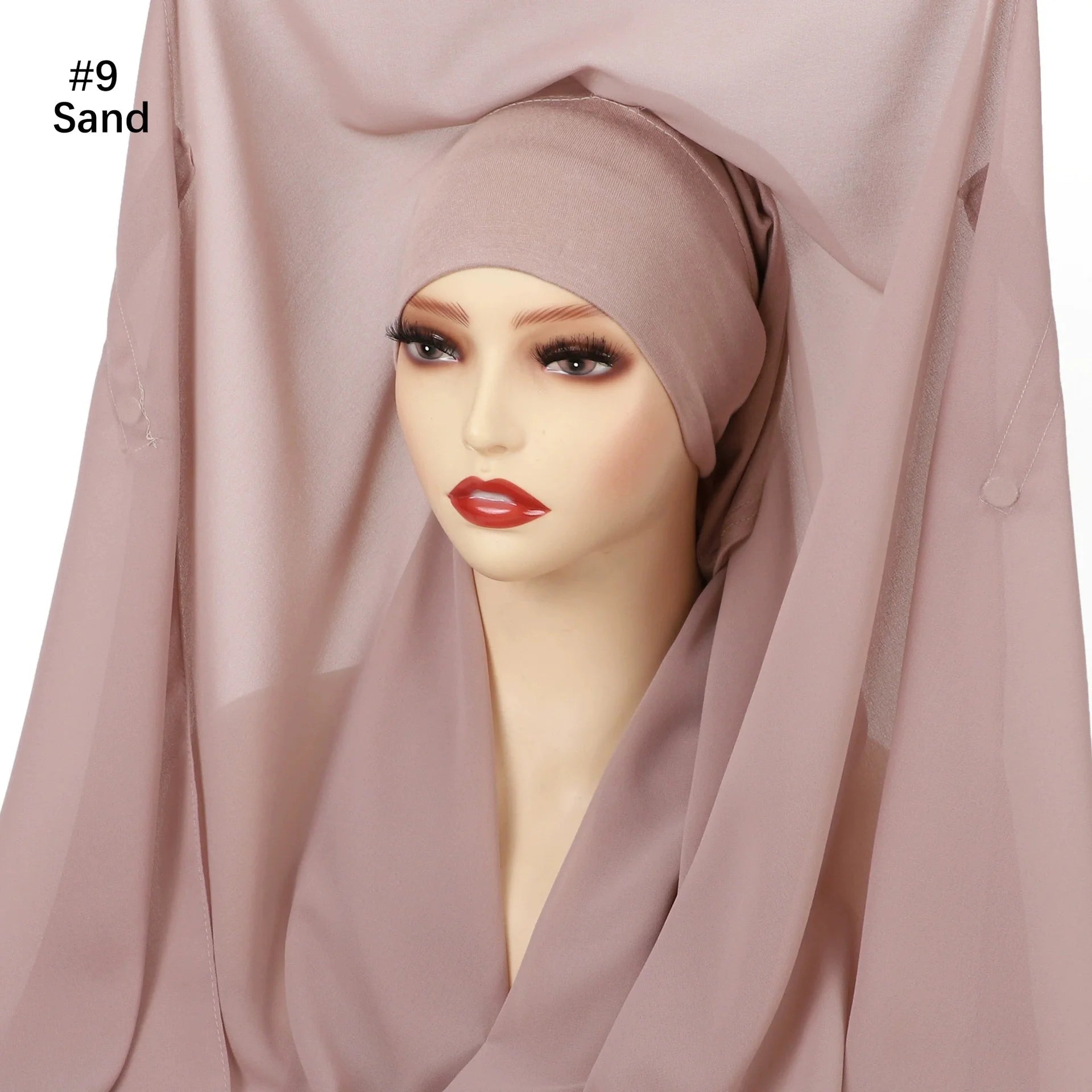 Hijab Premium Instantané avec Aimants Intégrés | Mousseline avec Bonnet | Prêt à Porter