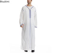 Khamis Homme à Capuche – Qamis Marocain Style Dubai Premium