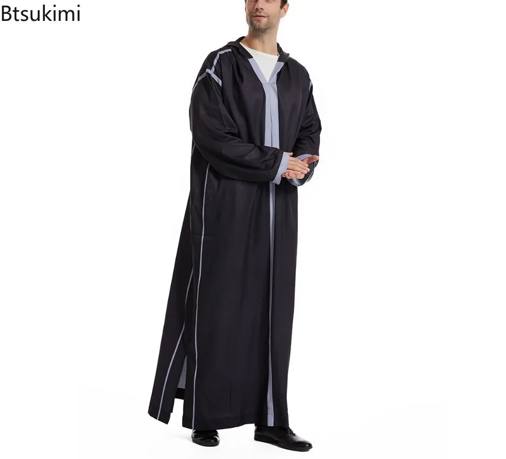 Khamis Homme à Capuche – Qamis Marocain Style Dubai Premium