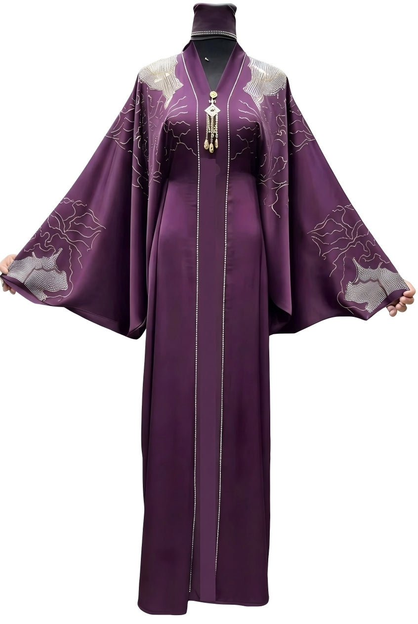 Abaya Dubai : Ensembles 2 piéces avec col assorti