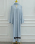 Ensemble Abaya 2 Pièces avec Finitions Dentelle Guipure