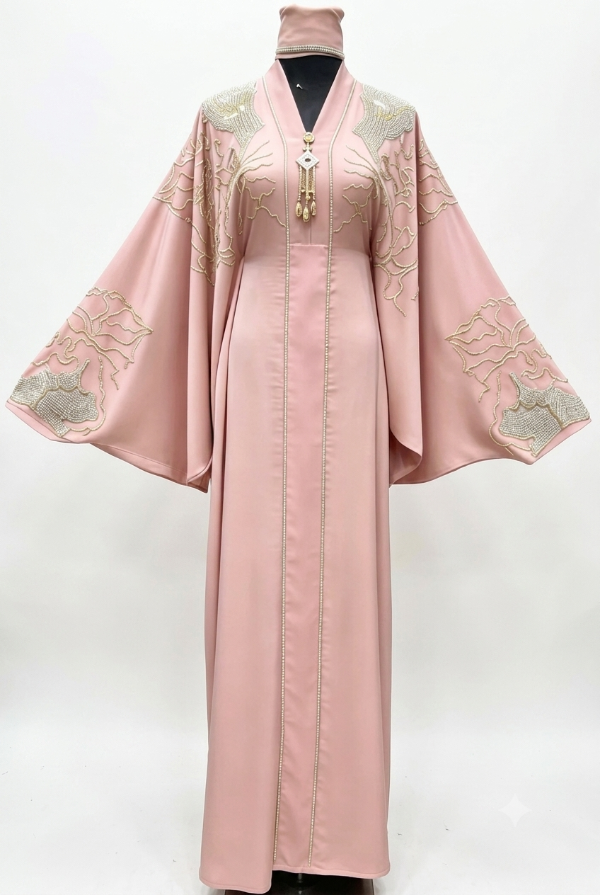 Abaya Dubai : Ensembles 2 piéces avec col assorti