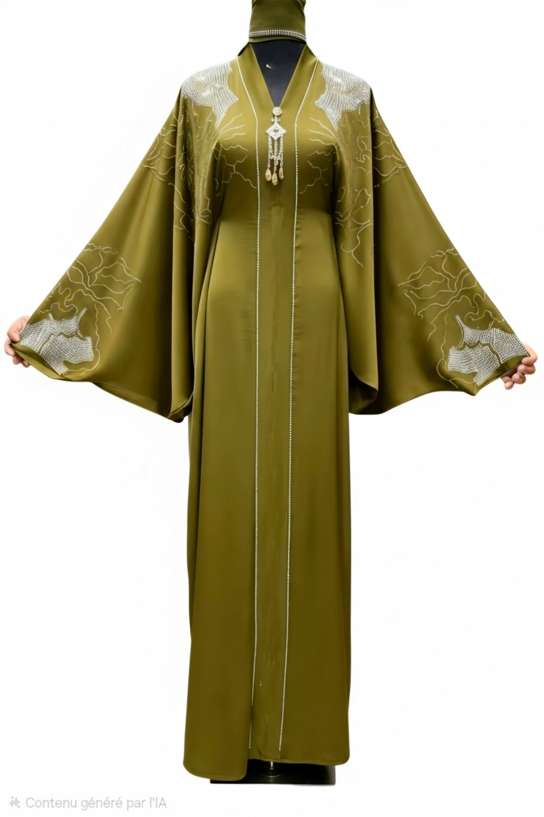 Abaya Dubai : Ensembles 2 piéces avec col assorti